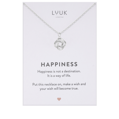 Necklace with Tree of Life pendant and Happiness greeting card